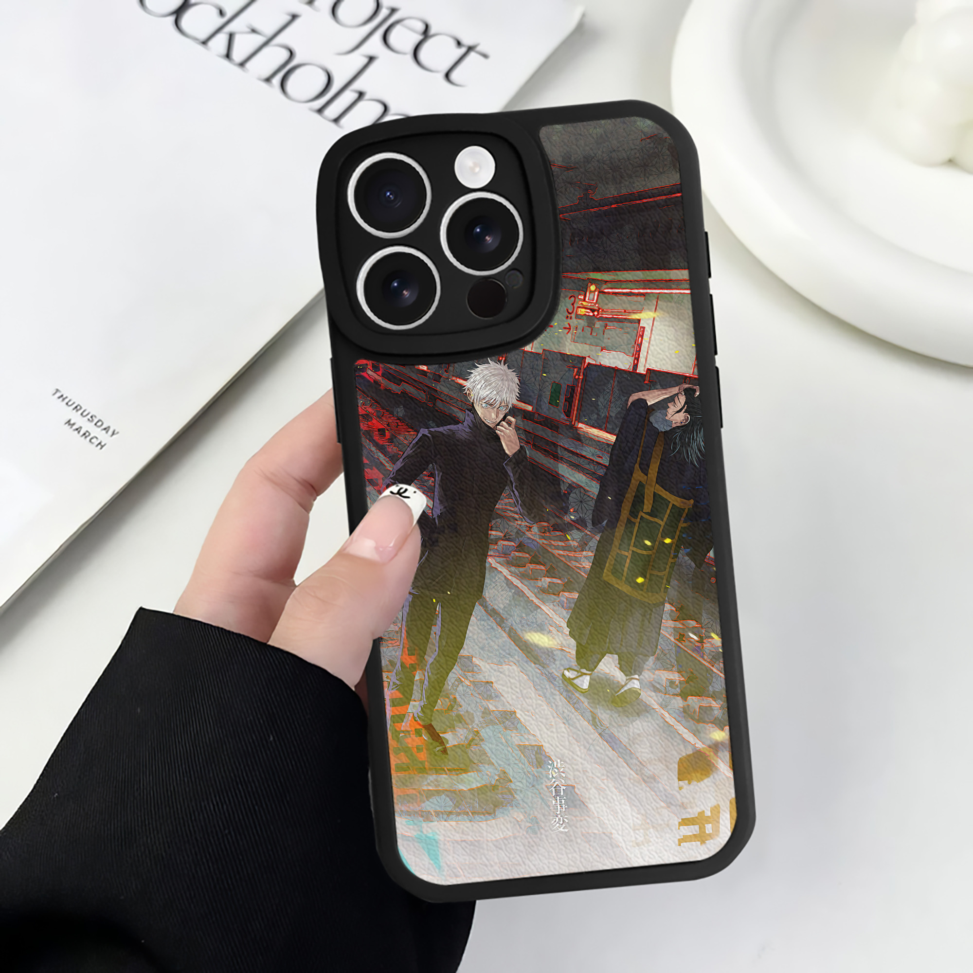 （画像用） 呪術廻戦 Jujutsu Kaisen 【iPhone 16シリーズ対応】シリコンスマホケース（レザー調） 材質：シリコン